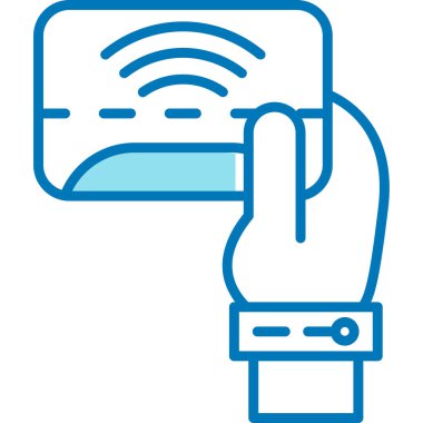 Mavi ve beyaz bir ikonun vektör illüstrasyonu