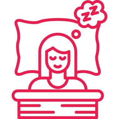 Uyuyan kız ana hatlarıyla yatak ikonunda uyuyor.