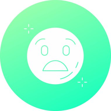 Üzgün emoji. Web simgesi basit illüstrasyon