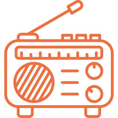 Radyo. Web simgesi basit illüstrasyon