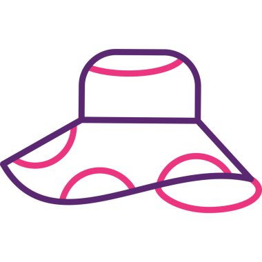 izole edilmiş renkli şapka simgesi vektör çizimi