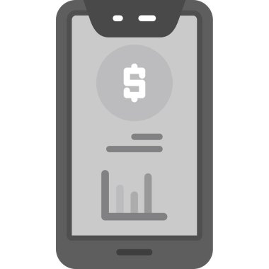 Dolar işareti simgesi vektör illüstrasyon tasarımlı akıllı telefon