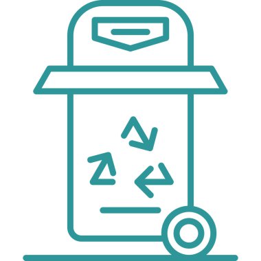 Çöp kutusu. Web simgesi basit illüstrasyon