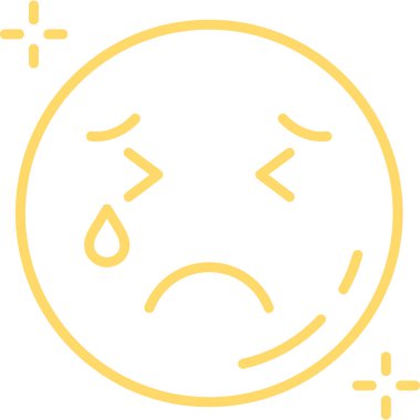 Ağlayan ikon vektör illüstrasyonu