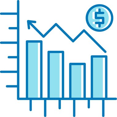 Doldurulmuş ana hatlar biçiminde iş büyümesi grafiği simgesi