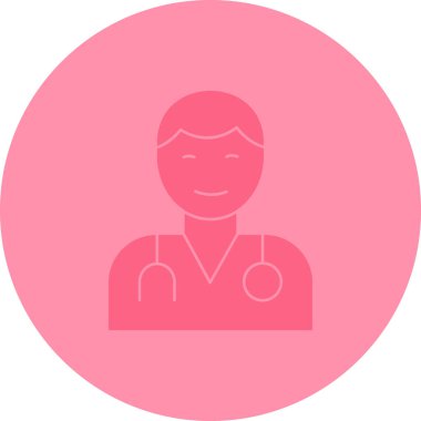 Doktor. Web simgesi basit illüstrasyon