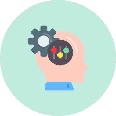 yapay zeka düz simgesi