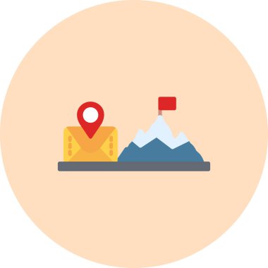 Harita düz vektör simgesi