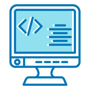 İkili kod simgesine sahip bilgisayar monitörü