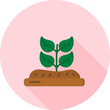 bir çömlek simgesinde bitki, vektör illüstrasyonu