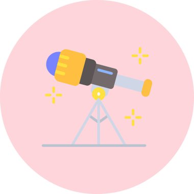 Teleskop. Web simgesi basit illüstrasyon