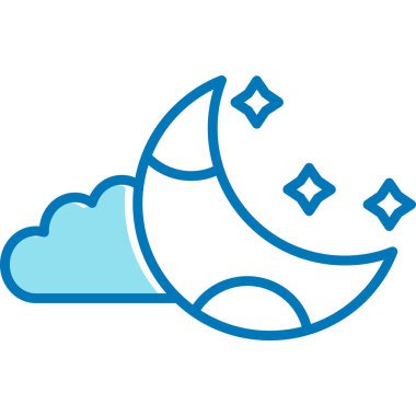 ay gece simgesi vektör illüstrasyon