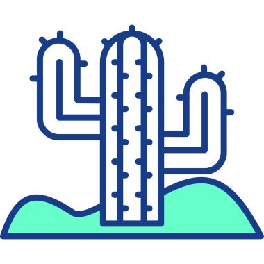 Kaktüs. Web simgesi basit illüstrasyon