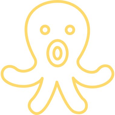 Ahtapot. Web simgesi basit illüstrasyon