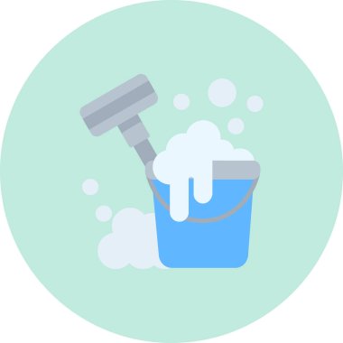 kova temizleme fırçası vektör illüstrasyonu