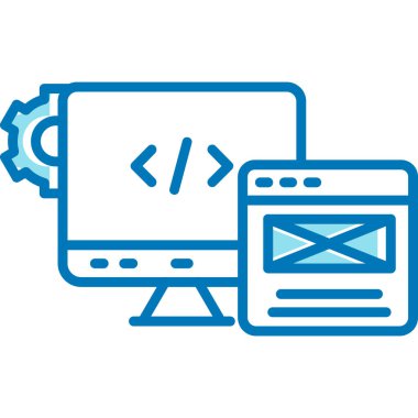 Kodlama vektörü ince çizgi simgesi