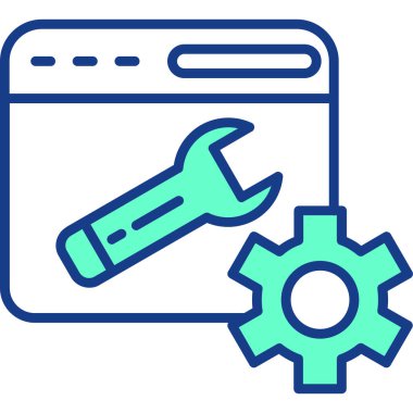 Onarım ayarları modern simge, vektör illüstrasyonu