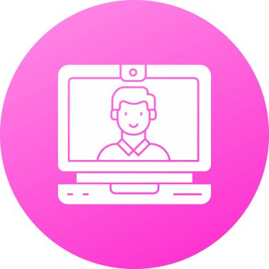 Dizüstü bilgisayardaki bir adamın vektör çizimi