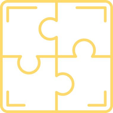 Beyaz arkaplanda bulmaca simgesi izole edildi