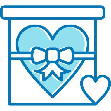 Hediye kutusu kalp simgesi - taslak biçimi