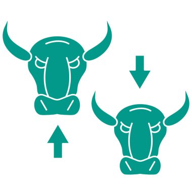 Boğa başlı boğa logosu vektör simgesi illüstrasyonu