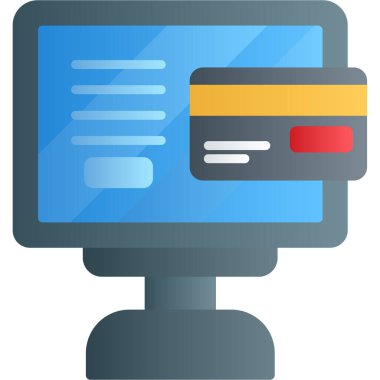 Kredi kartı simgesi ve vektör illüstrasyonu beyaz arkaplanda izole edildi