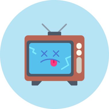 Televizyon ikonu. Web için TV vektör simgelerinin basit illüstrasyonu