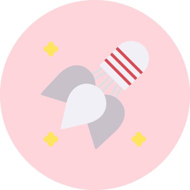 Roket. Web simgesi basit illüstrasyon