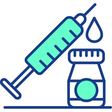 Enjeksiyon. Web simgesi basit illüstrasyon