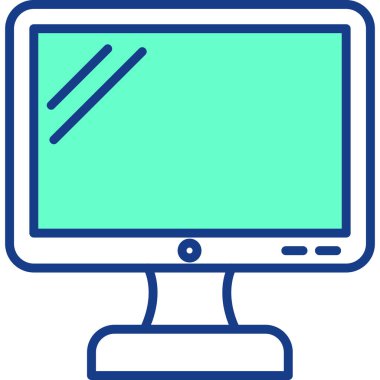 Bilgisayar monitörü. Web simgesi basit illüstrasyon