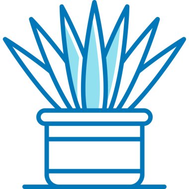 Kaktüs bitkisi ikonu - ana hatlarıyla doldurulmuş -