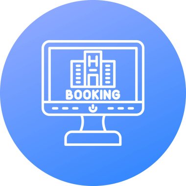 Moda tasarım tarzında bir otel ikonu. Otel logosu. Beyaz arka planda. Otel vektör simgesi web, logo için basit ve modern düz sembol,,