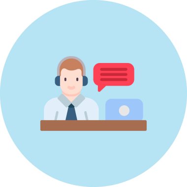 Müşteri hizmeti vektörü düz renk simgesi