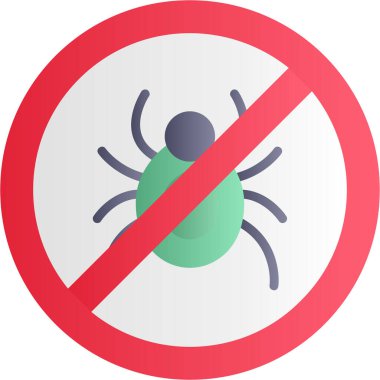 Örümcekle yasak işaret, vektör illüstrasyonu