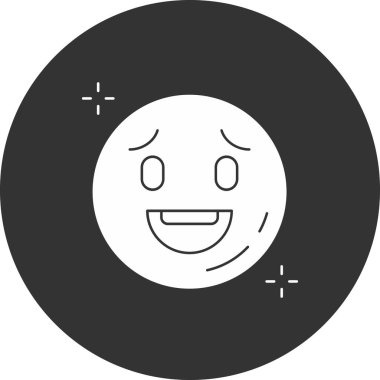 Mutlu yüz emojisi, basit simge, vektör illüstrasyonu