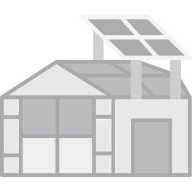 Güneş panelleri simgesi, izometrik biçimi