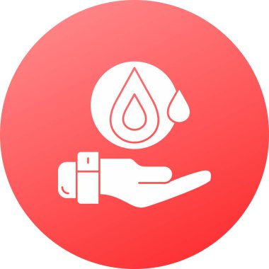 Beyaz çizgi su damlası ikonu uzun gölge arkaplan izole. Çember düğmesi. vektör