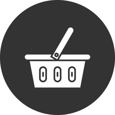 Sepet alışveriş simgesi vektör illüstrasyonu