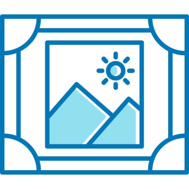 Peyzaj simgesi, vektör illüstrasyonu