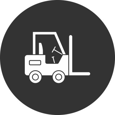 Forklift ikonu. Web tasarımı için basit iletim vektör simgesi çizimi