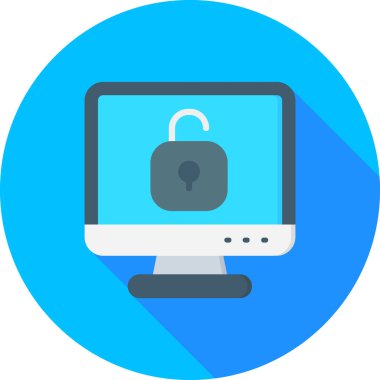 dizüstü bilgisayar kilidi ikon vektör çizimi