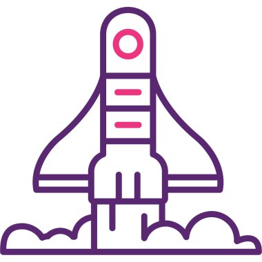 roket ikonu vektör illüstrasyonu