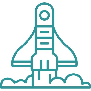 roket ikonu vektör illüstrasyonu