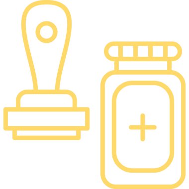 Tıbbi şişe ve hap ikonu, vektör illüstrasyonu