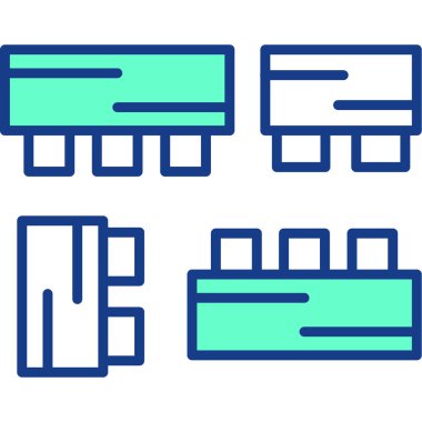 Mobilya Web simgesi basit illüstrasyon