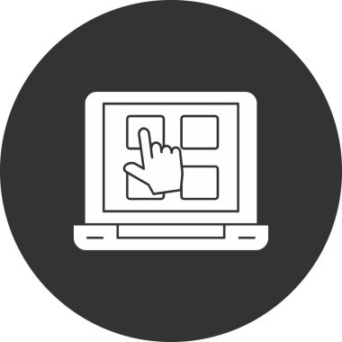 dizüstü bilgisayar simgesi. Web için dizüstü bilgisayar vektör simgelerinin basit çizimi