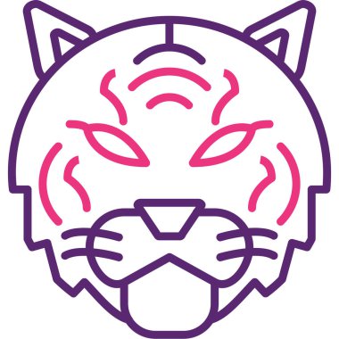 kedi yüz simgesi, basit tasarım illüstrasyonu