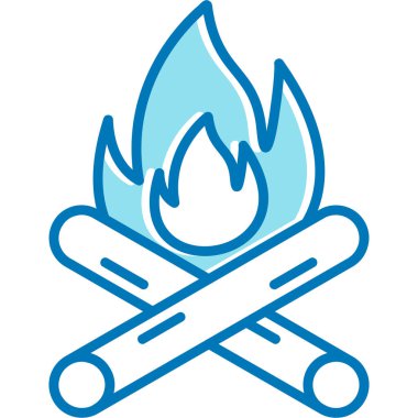 Şenlik ateşi. Web simgesi basit illüstrasyon