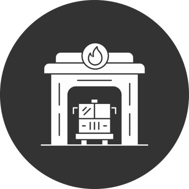 Şömine ikonu. vektör illüstrasyonu