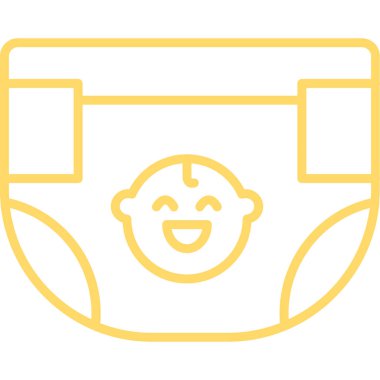 Bebek bezi ince çizgi ikonu, bebek bezi işareti, vektör grafikleri, beyaz arka planda doğrusal bir desen olan bebek ve yeni doğan erkek bebek.